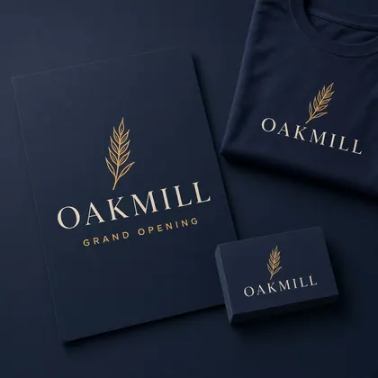 Business cards, flyer and printed t-shirt