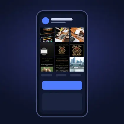 Phone showing a business social media feed